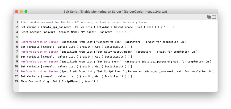 Enabling monitoring by performing all the setup scripts on server