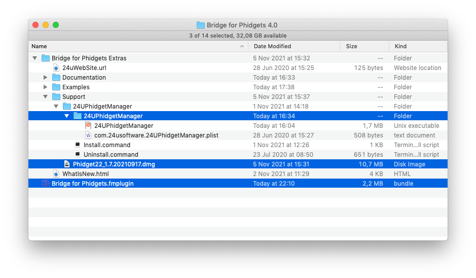 Bridge for Phidgets 4.0 folder