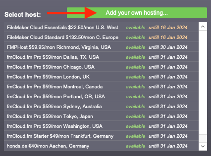 Add hosting button