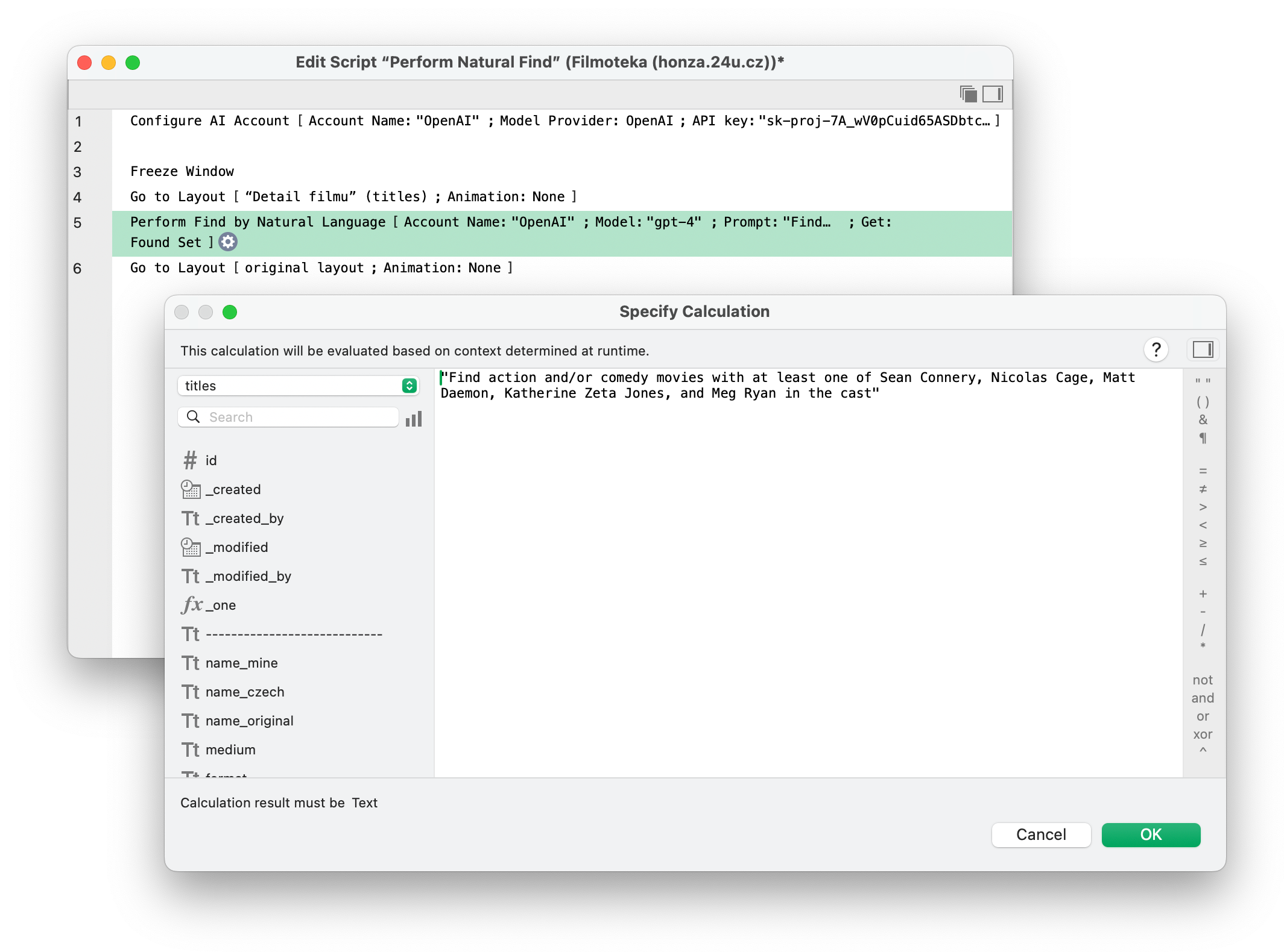 Peform Find by Natural Language