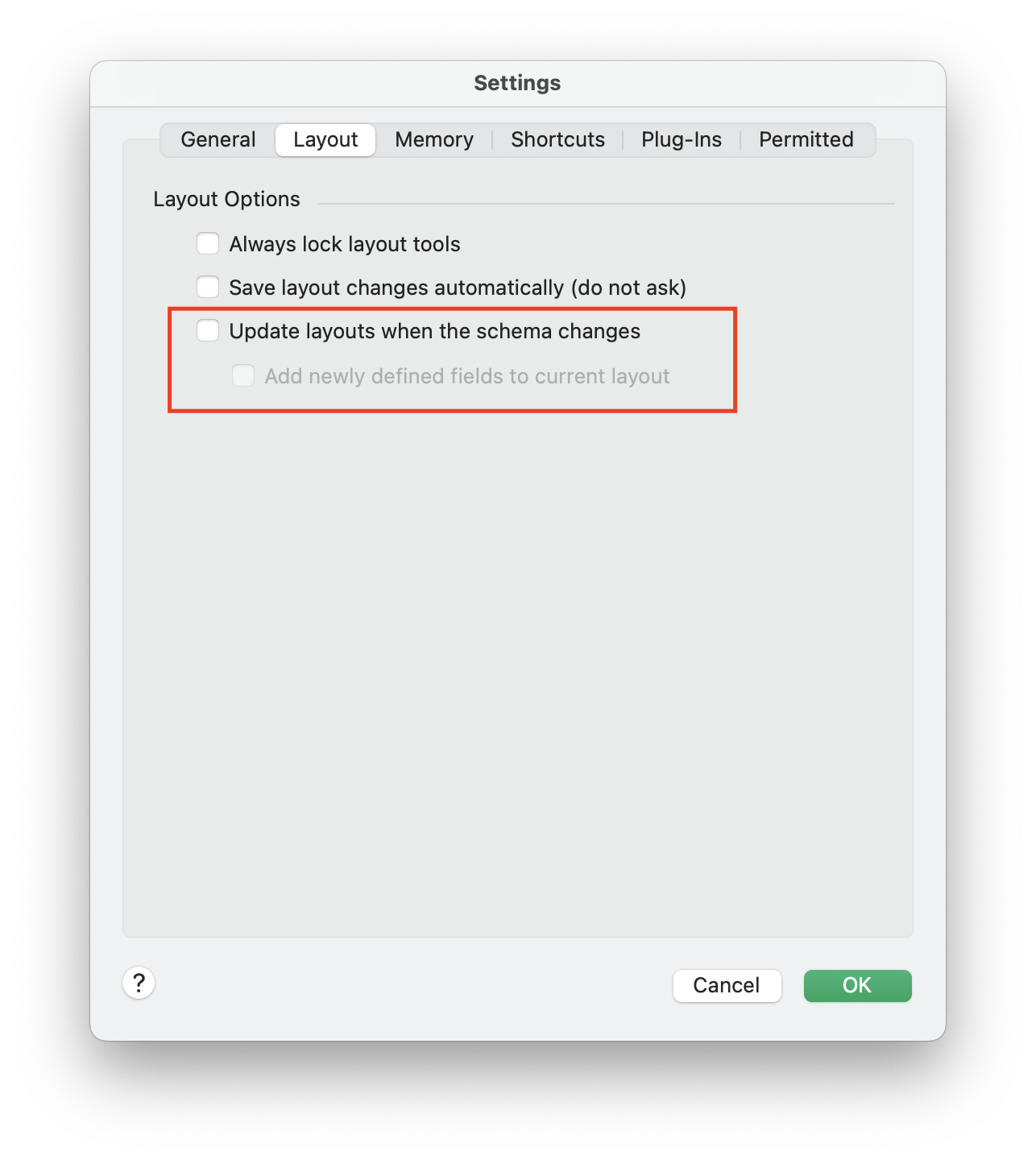 Disabling automated layout updates