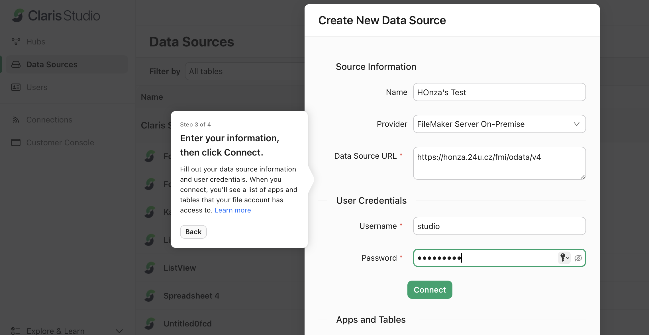 Claris Studio External Data Source
