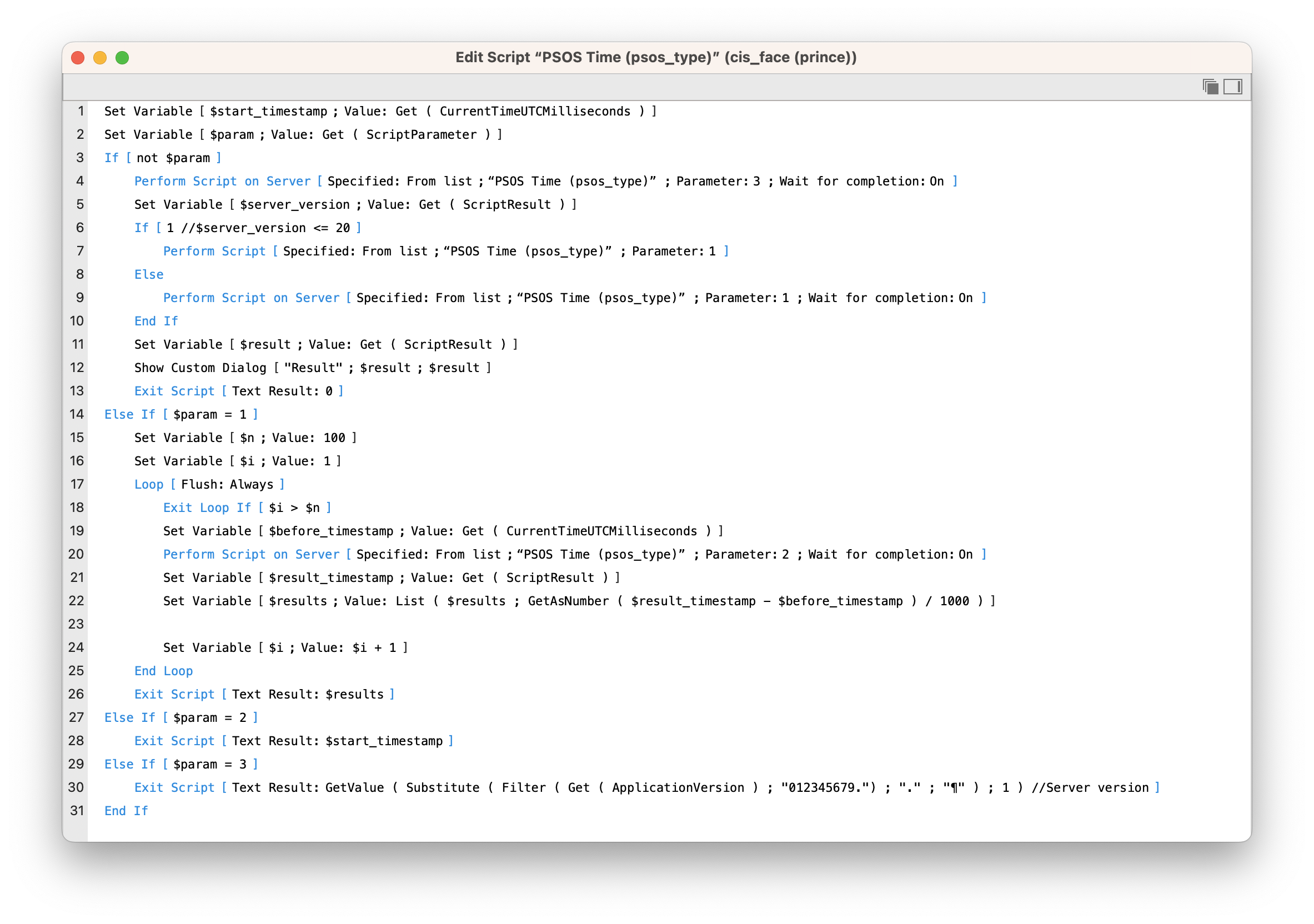 PSOS start time measuring script