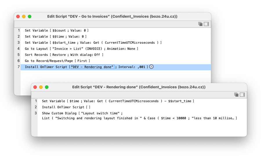 Scripts to measure layout switching time